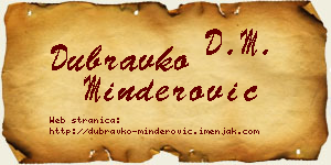 Dubravko Minderović vizit kartica
